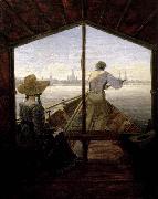 Carl Gustav Carus A Gondola on the Elbe near Dresden oil painting picture wholesale